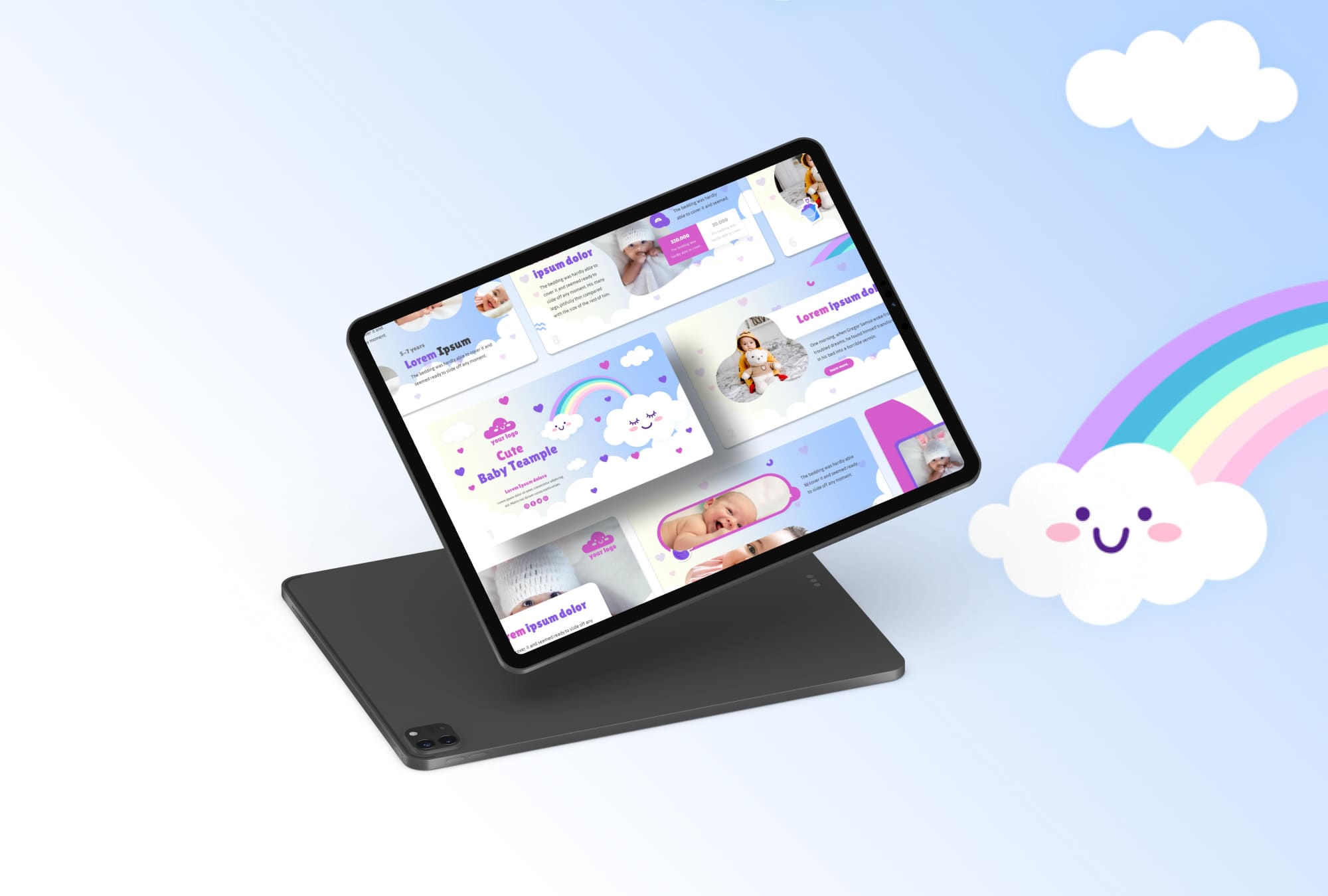 Cute Baby Presentation Template - tablet.
