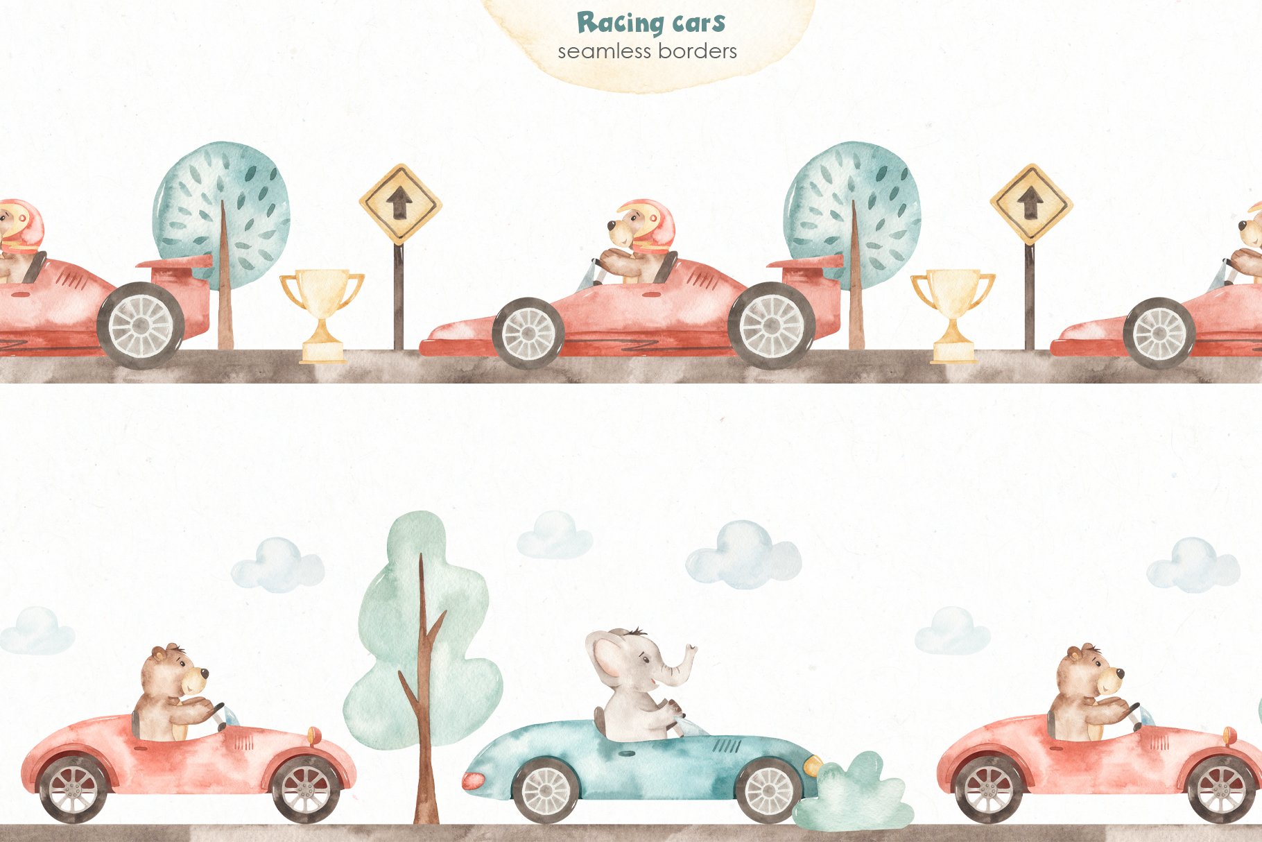 Two ooptions of racing cars illustrations.