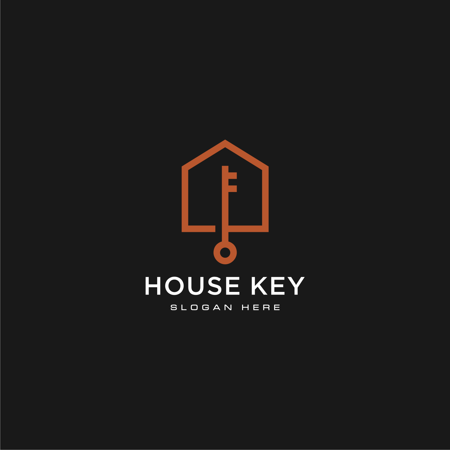 House Key Logo Vector Design Template Black Style.
