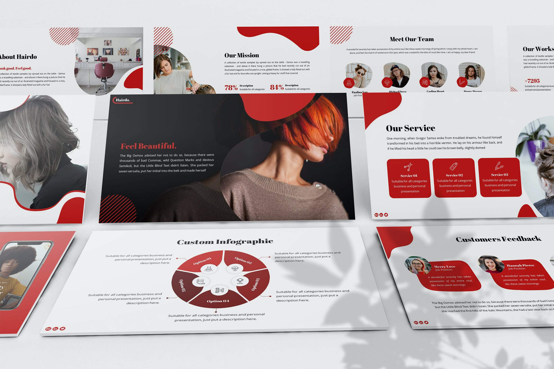 Cover image of Hairdo - Abstract Powerpoint Template.