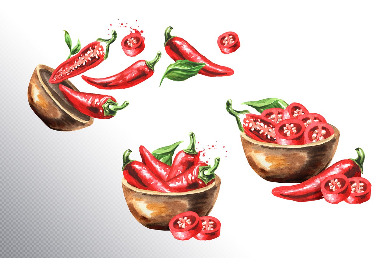 Cool illustration with red chili peppers.