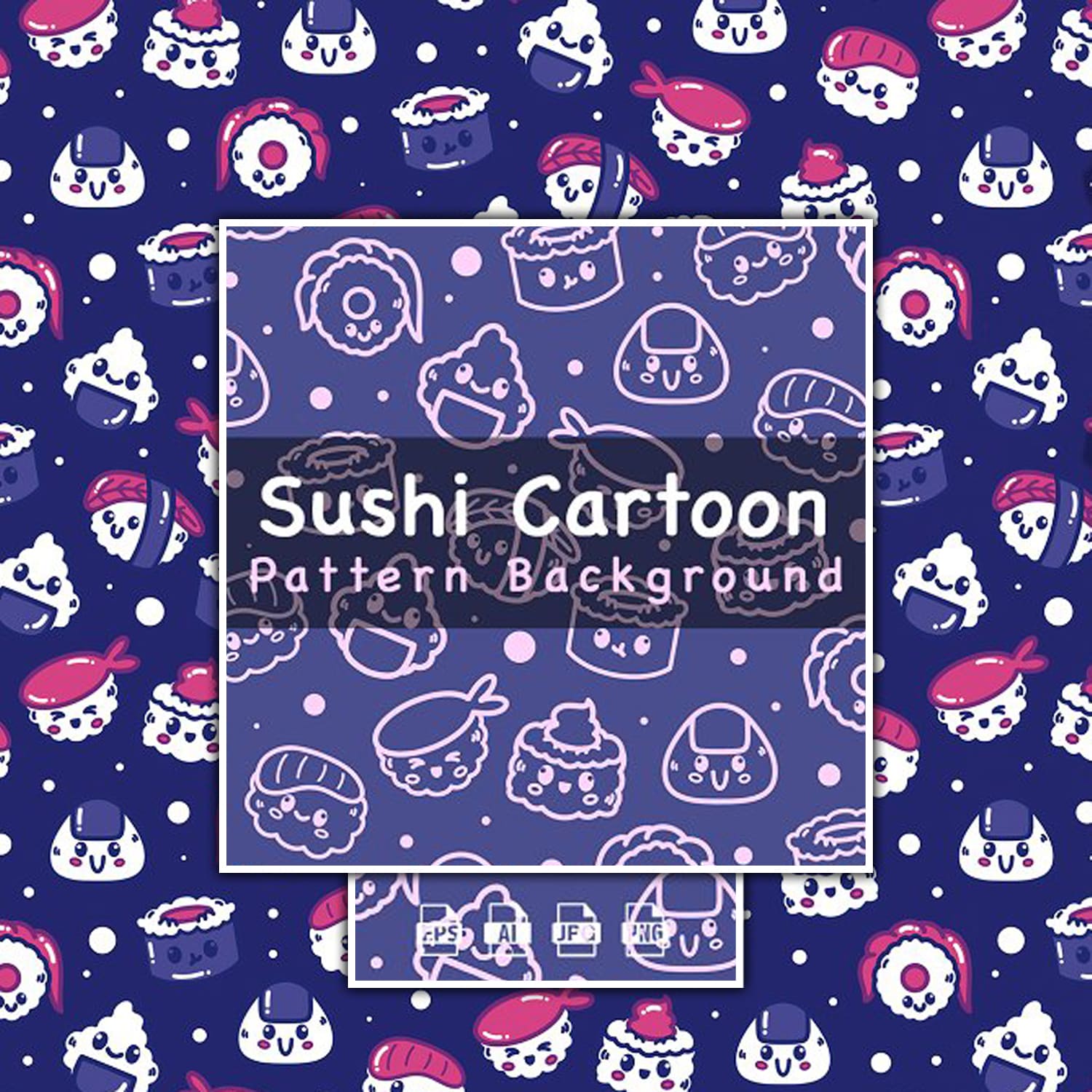 Pattern Background - Sushi Cartoon cover.