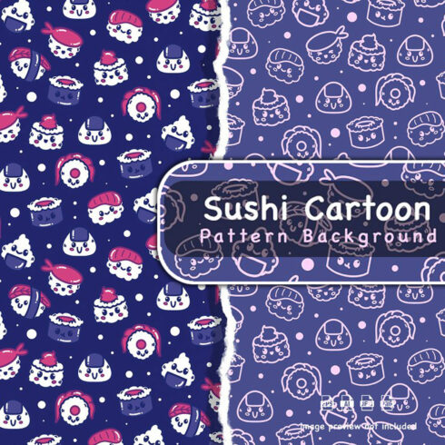 Pattern Background - Sushi Cartoon.