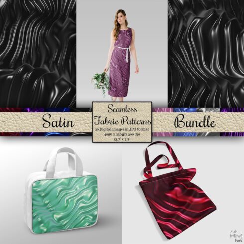 Seamless fabric patterns satin pack - main image preview.