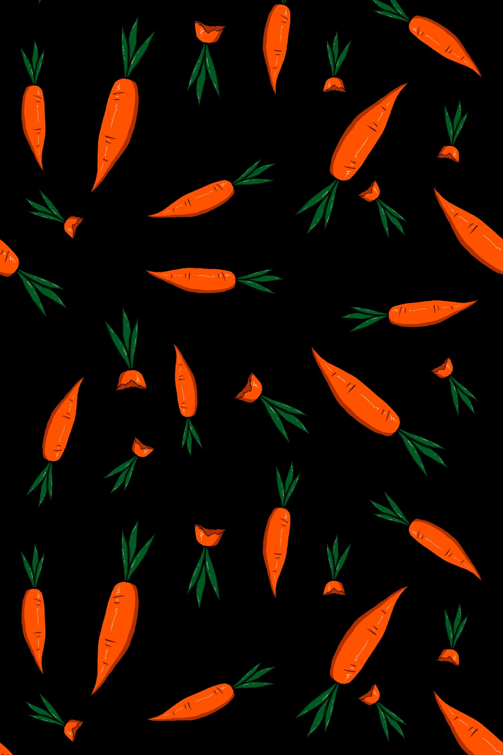 Original Seamless Patterns ‘Farmers Harvest’ with Vegetables carrot.