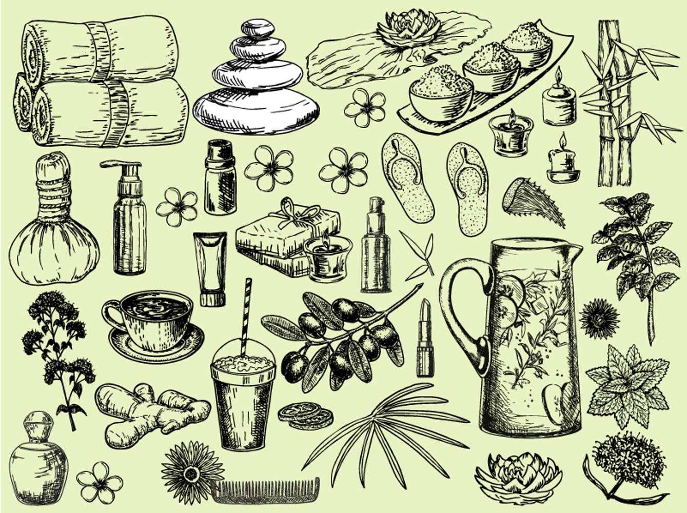 There are so many vector clipart about beauty care and spa treatments.