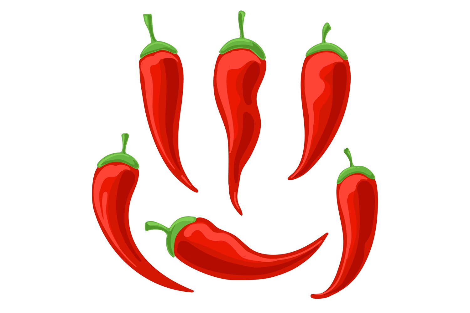 White background with so realistic red chili peppers.