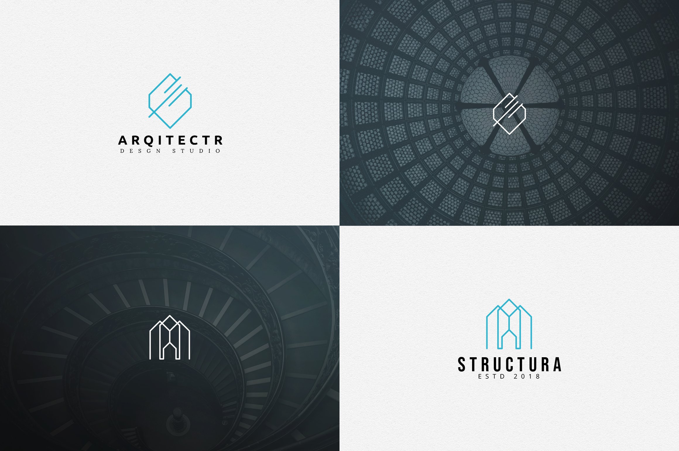 Minimalistic architecture logos.