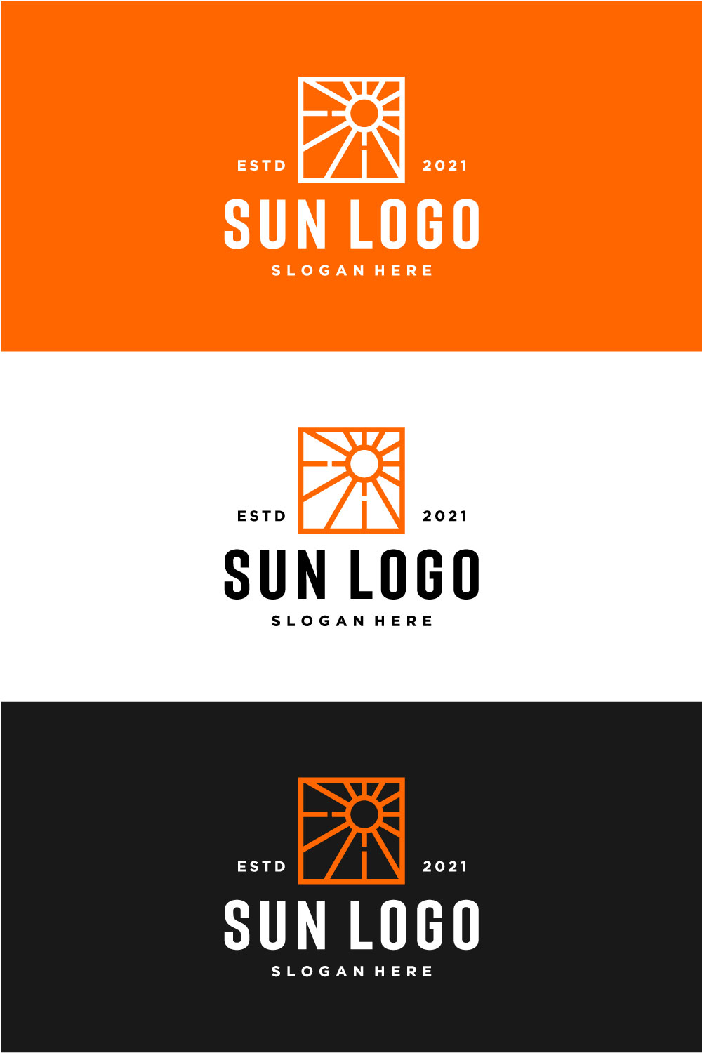 Sun Logo Vector Icon Design Pinterest Image.