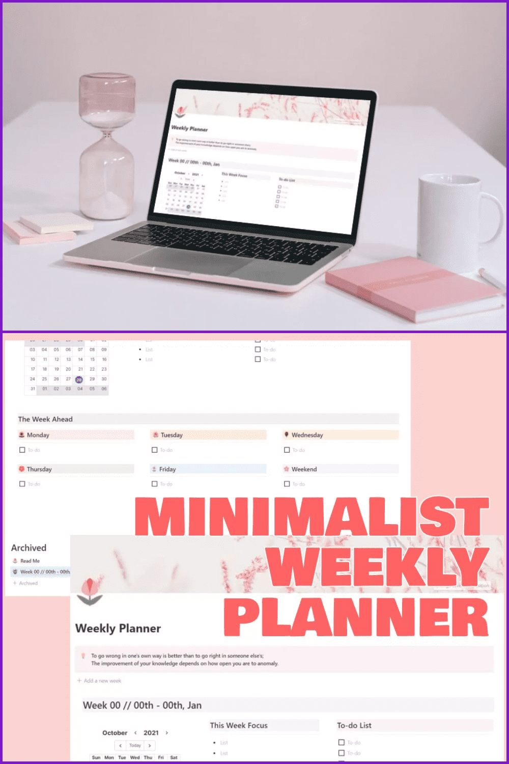 Minimalist Weekly Planner.