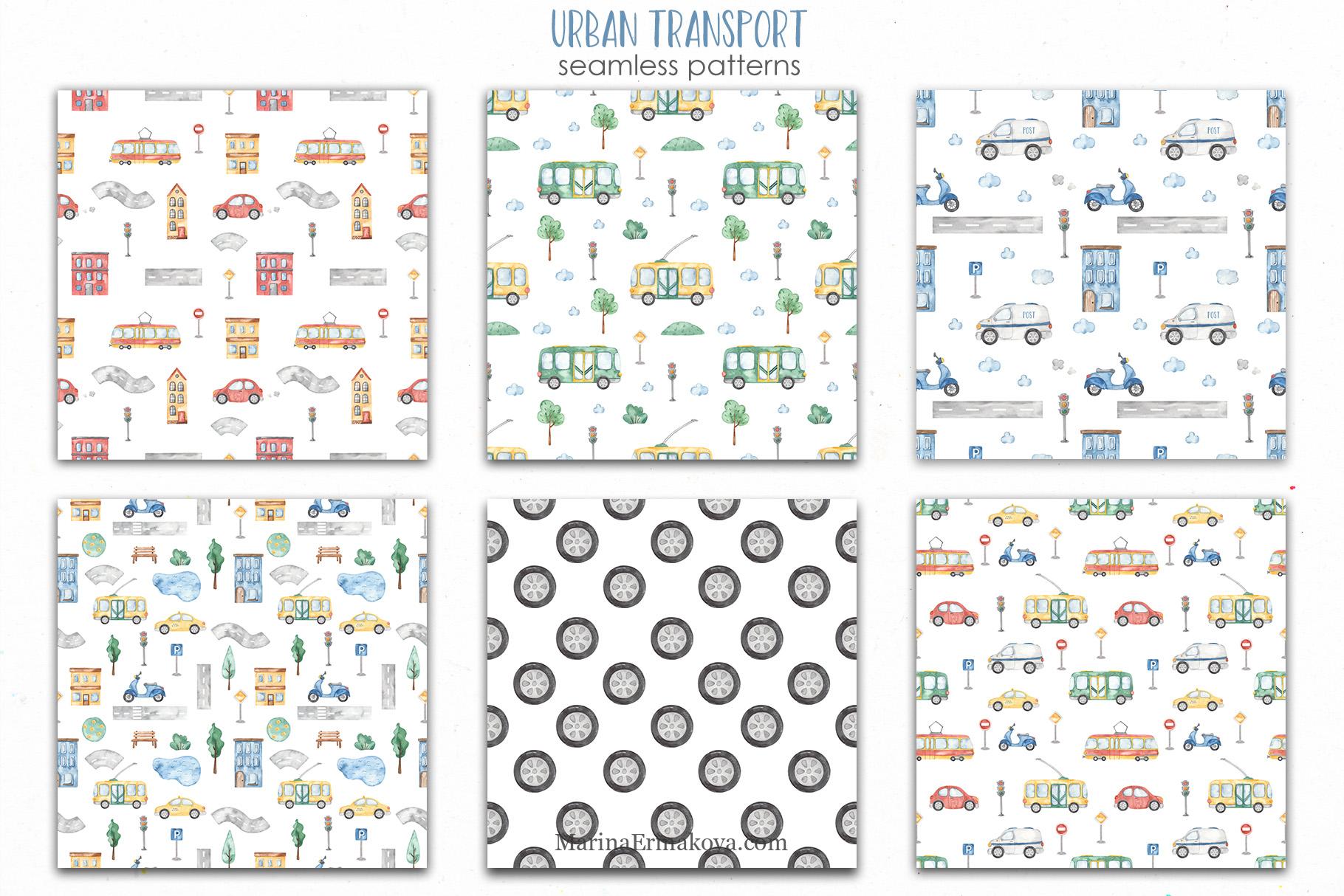 Patterns of urban transport set.