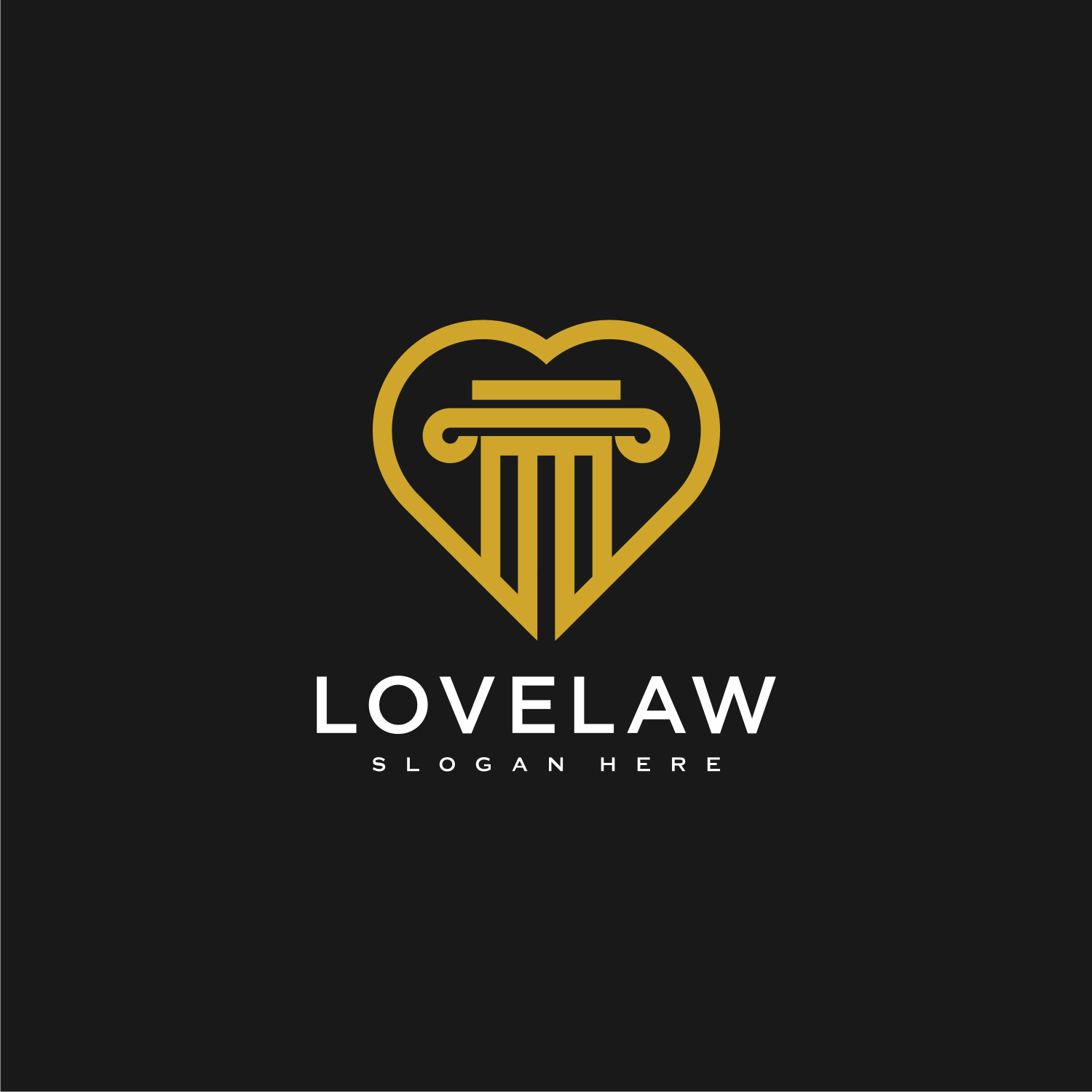 Love and Law Firm Logo Vector Design