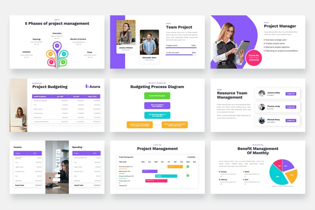 AZURA - Project Management Powerpoint Template – MasterBundles