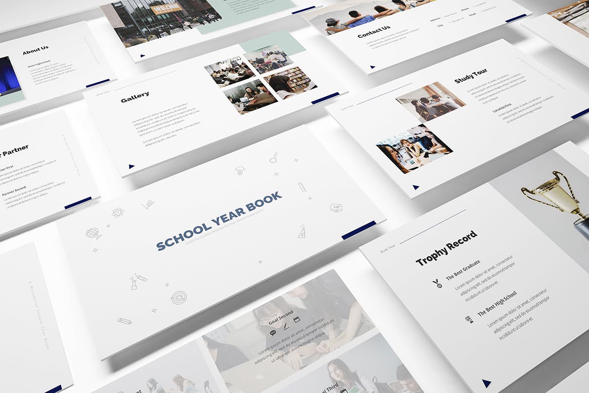 Cover image of School Year Book Powerpoint Template.