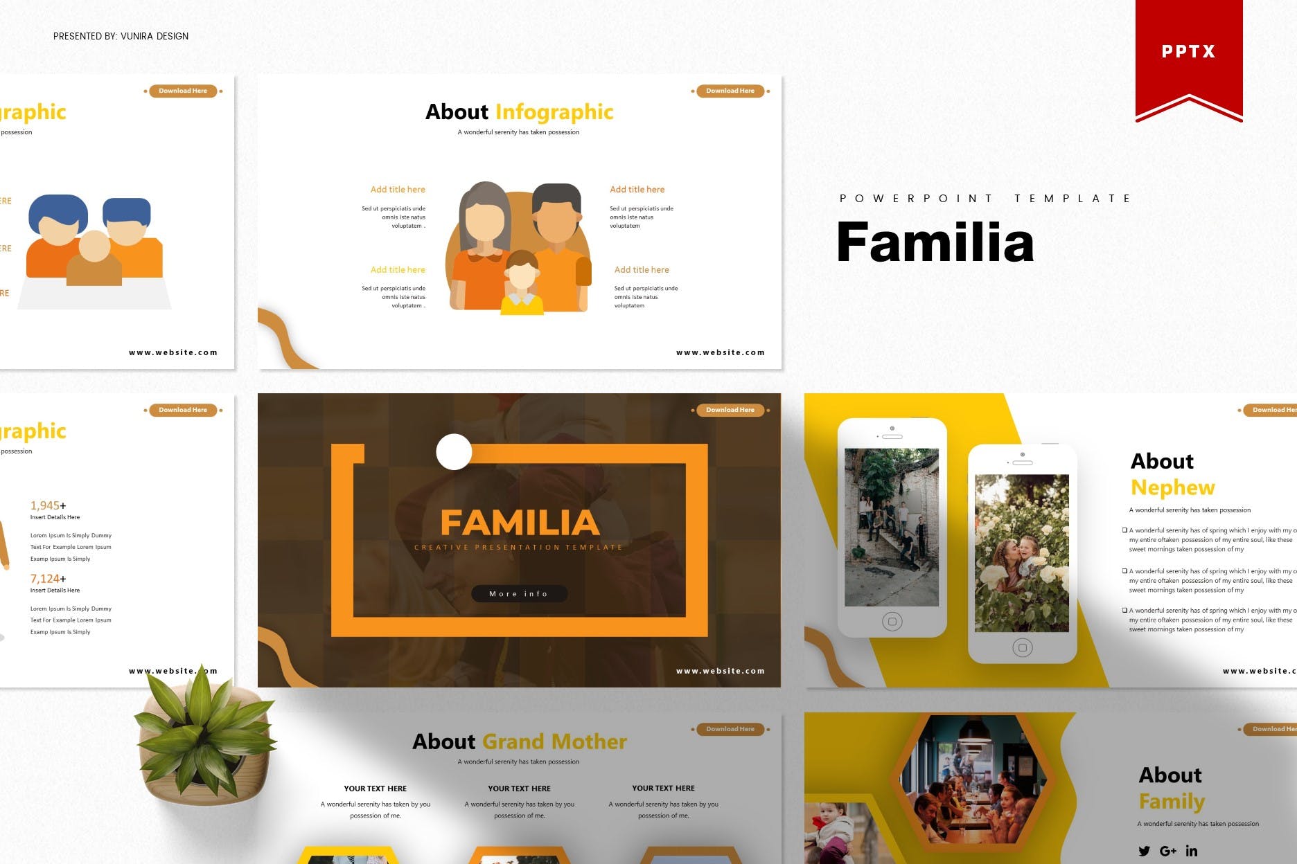 Cover image of Familia | Powerpoint Template.