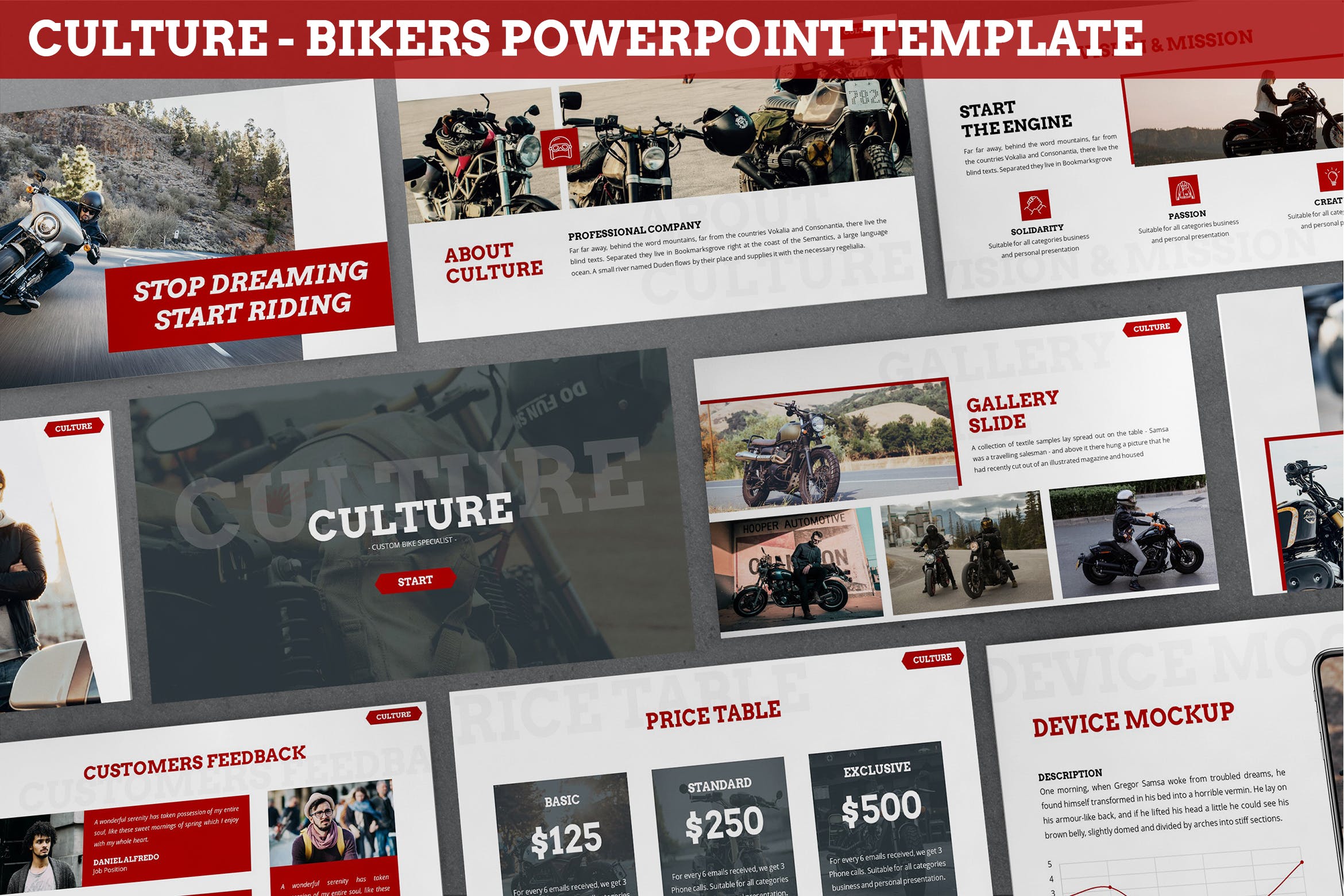 Cover image of Culture - Bikers Powerpoint Template.