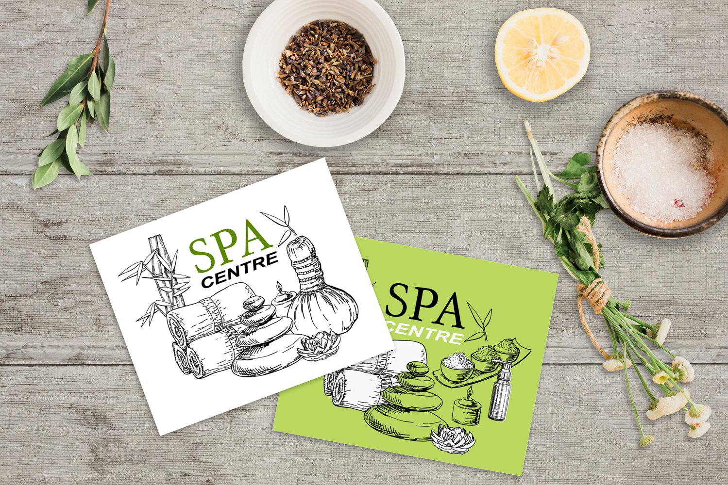 Card for spa centre.