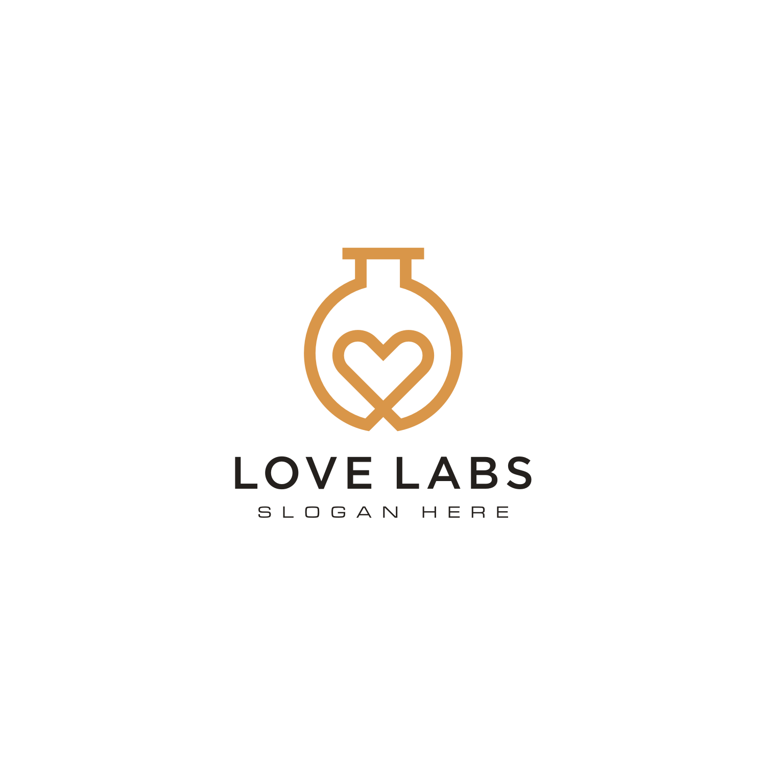 Love Lab Logo Vector Design Cover Image.