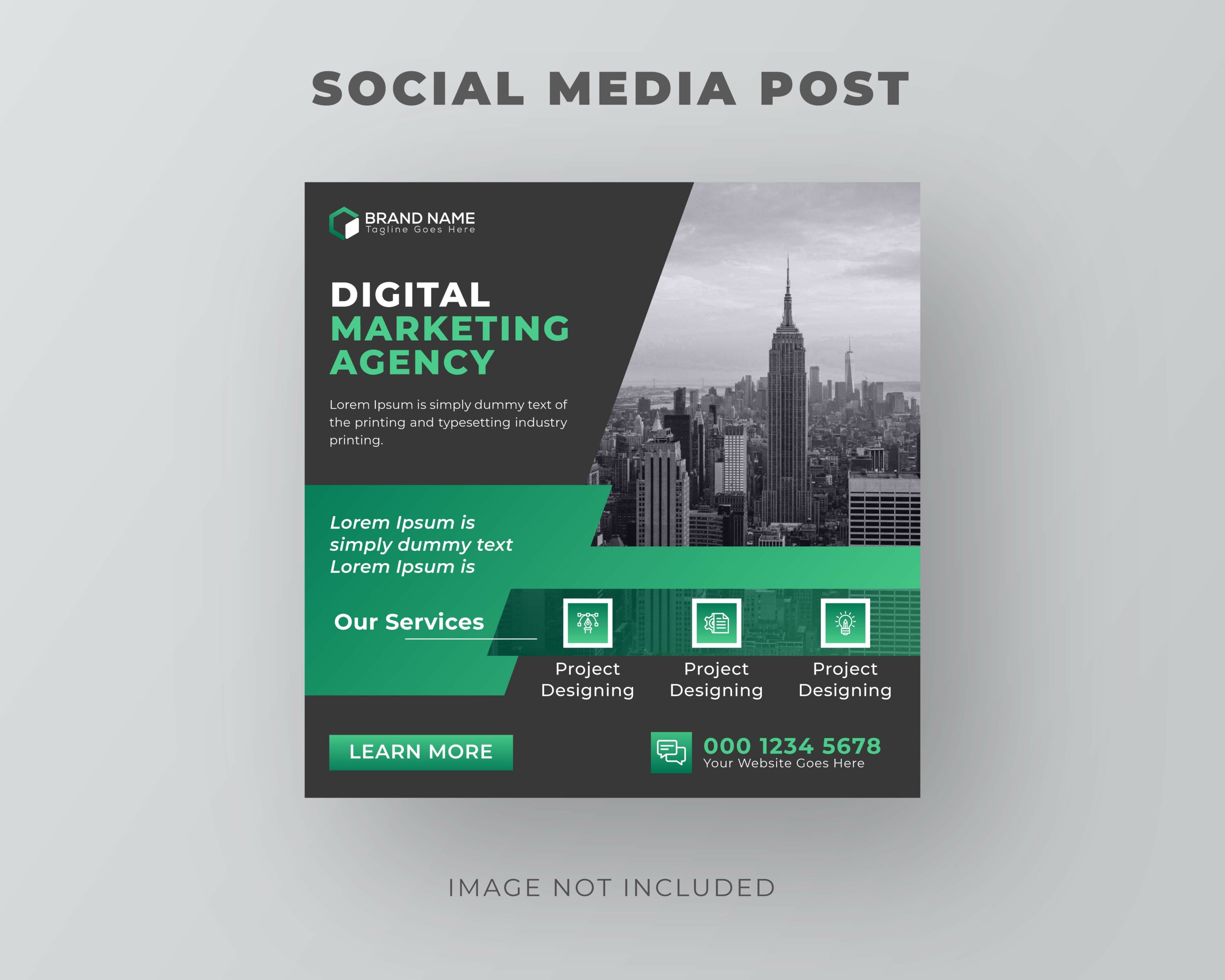 10 Marketing Business Social Media Instagram Post Template - Only 4$, business center of New York design.