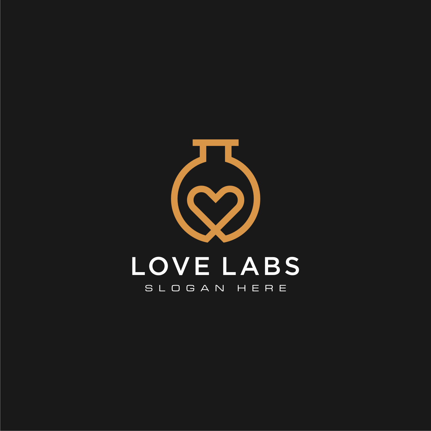 Love Lab Logo Vector Design.