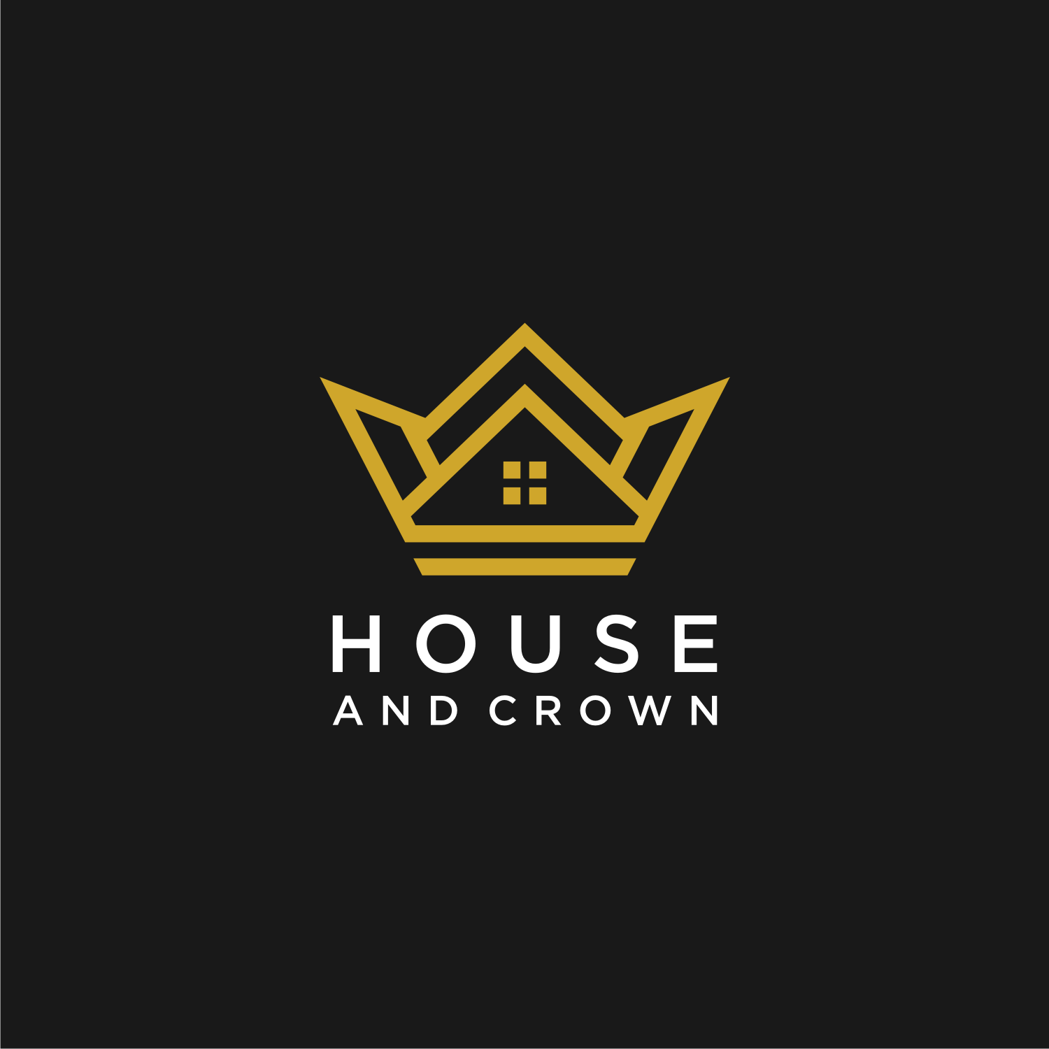 House Crown Logo Vector Design