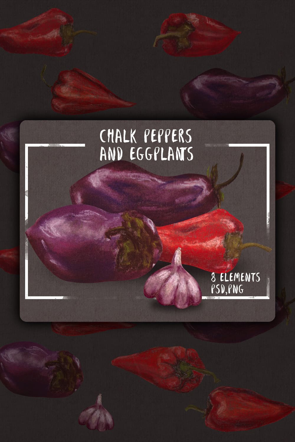 927607 chalk peppers ang eggplants set pinterest 1000 1500