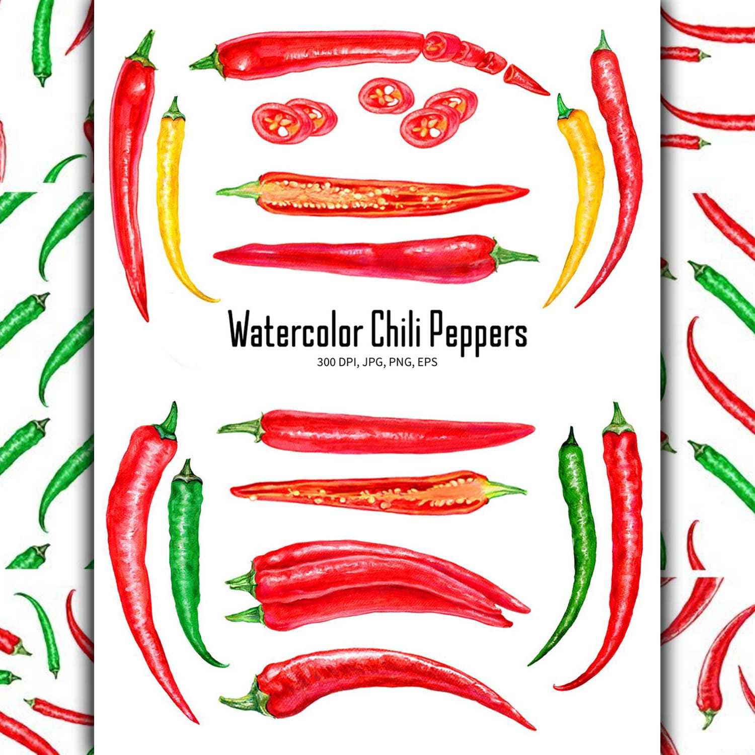 Watercolor Chilli Peppers Collection cover.