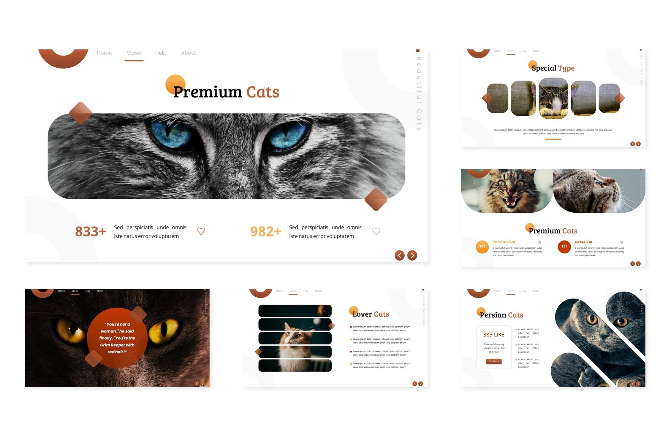 Slide with icons and pets images.