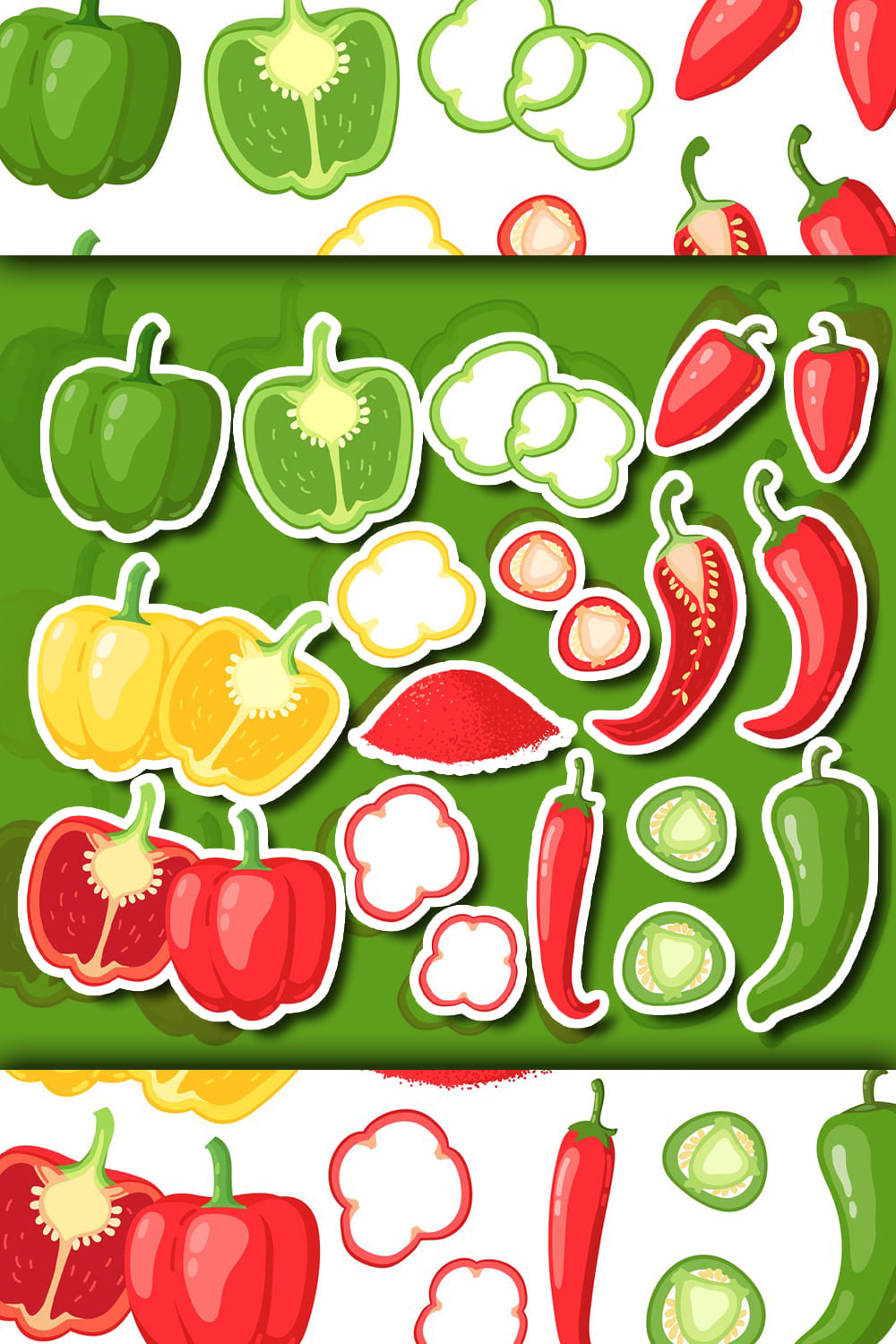 975692 cartoon peppers sweet red yellow and hot peppers b pinterest 1000 1500