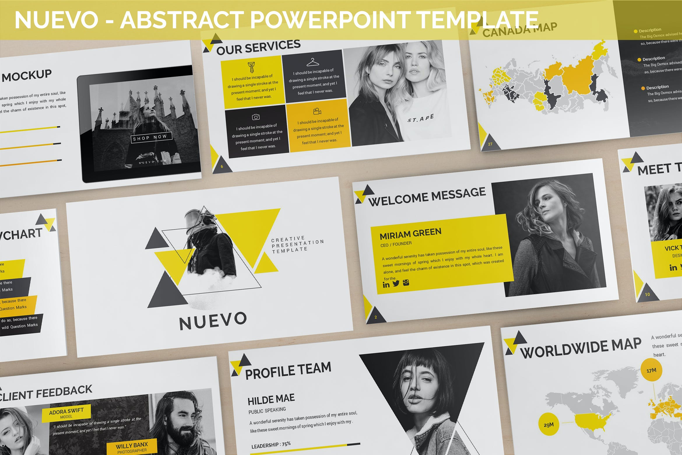 Cover image of Nuevo - Abstract Powerpoint Template.