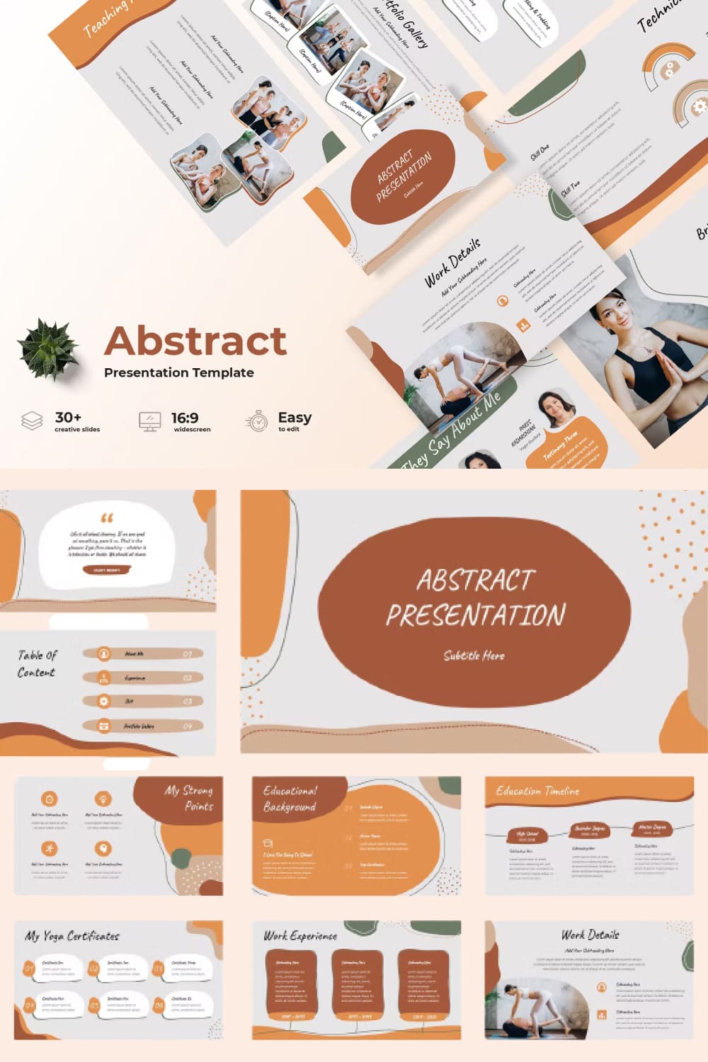 Abstract powerpoint presentation template - pinterest image preview.