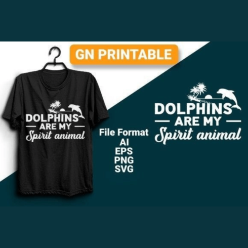Dolphins Are My Spirit Animal T Shirt cover image.