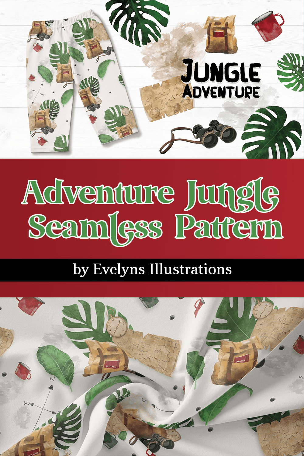 adventure jungle seamless pattern pinterest