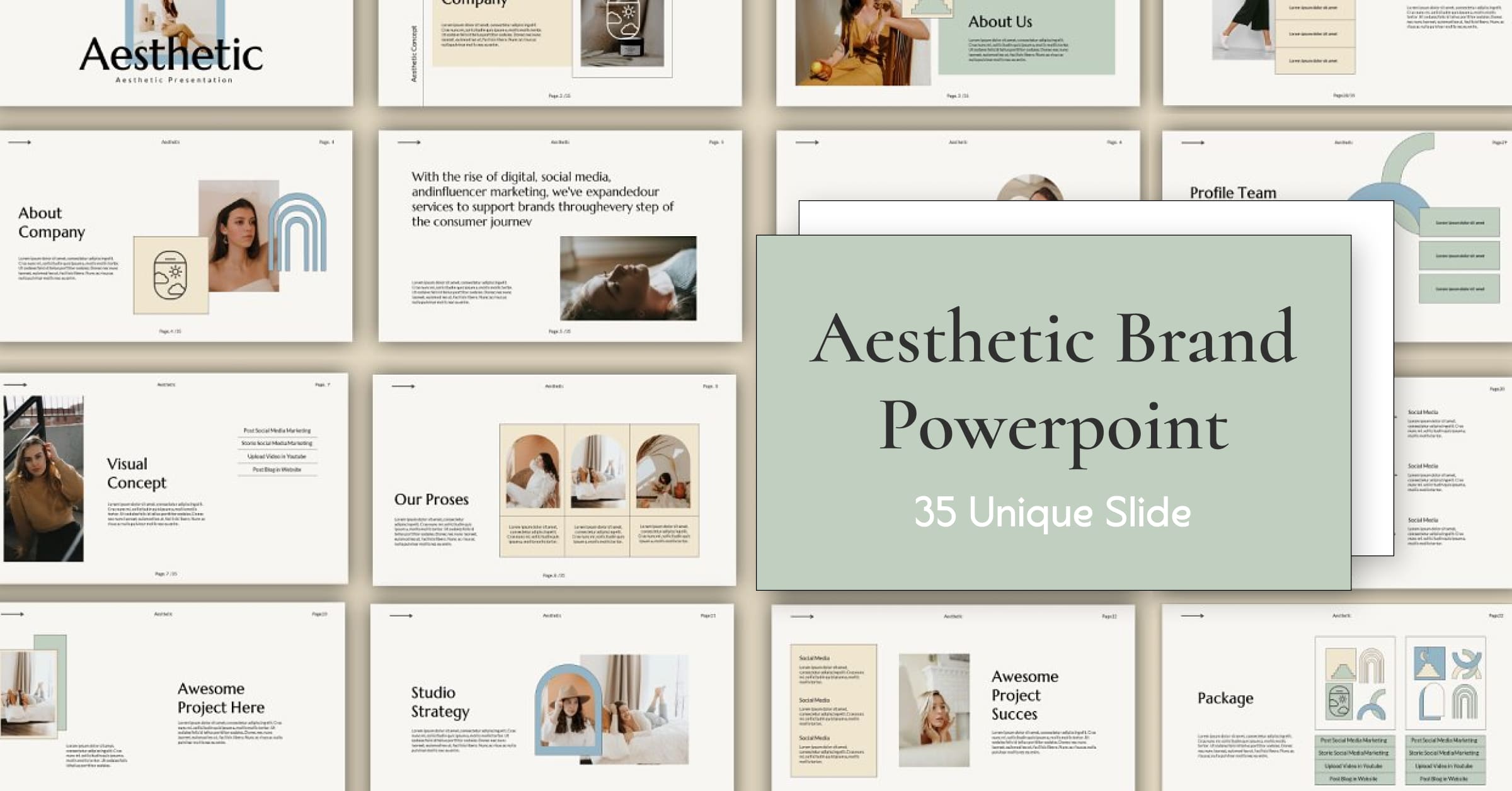 Aesthetic Brand Powerpoint – MasterBundles