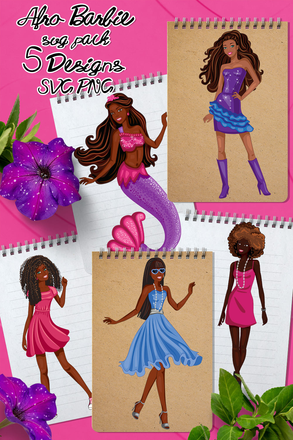 Afro Barbie SVG, Barbie Afro SVG Silhouette, Barbie Doll SVG