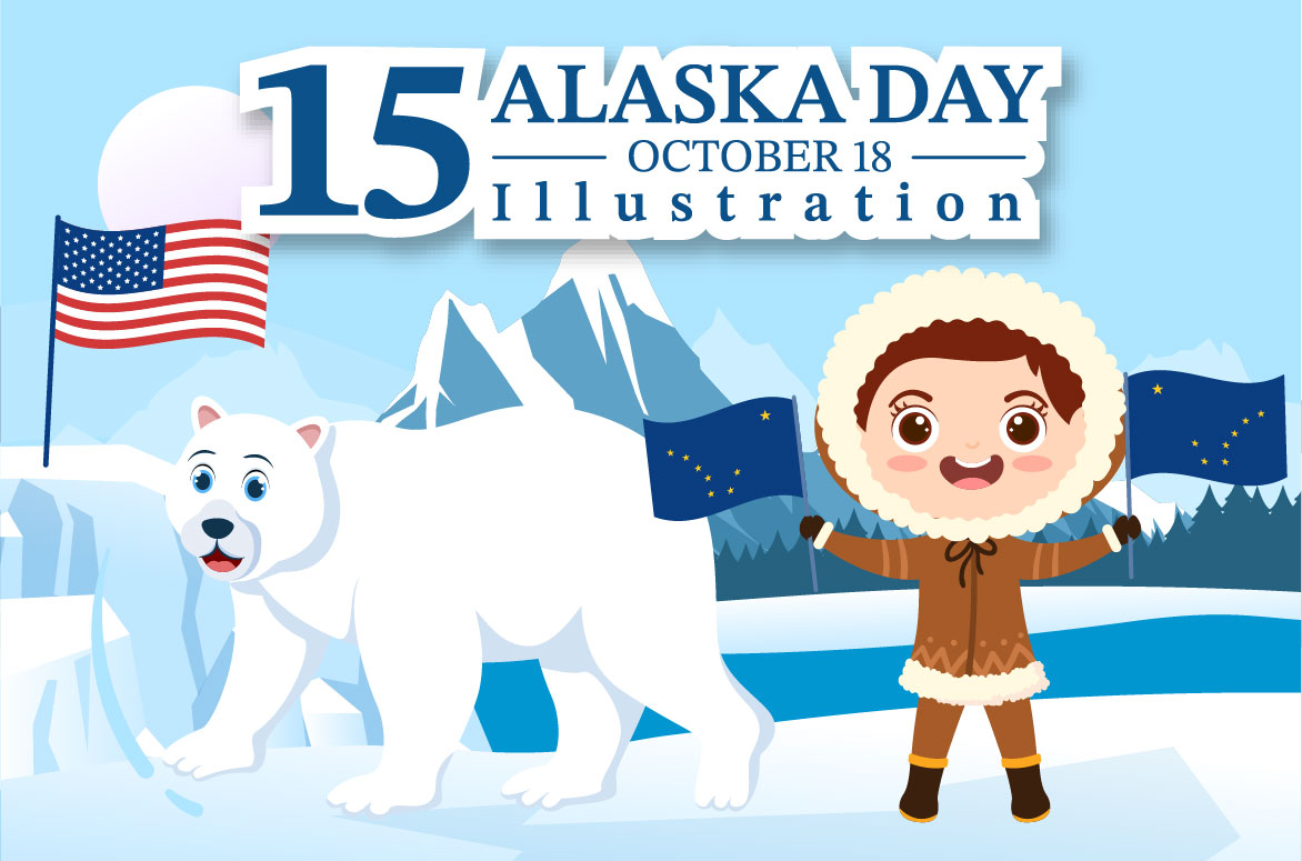 15 Happy Alaska Day Illustration Facebook Image.