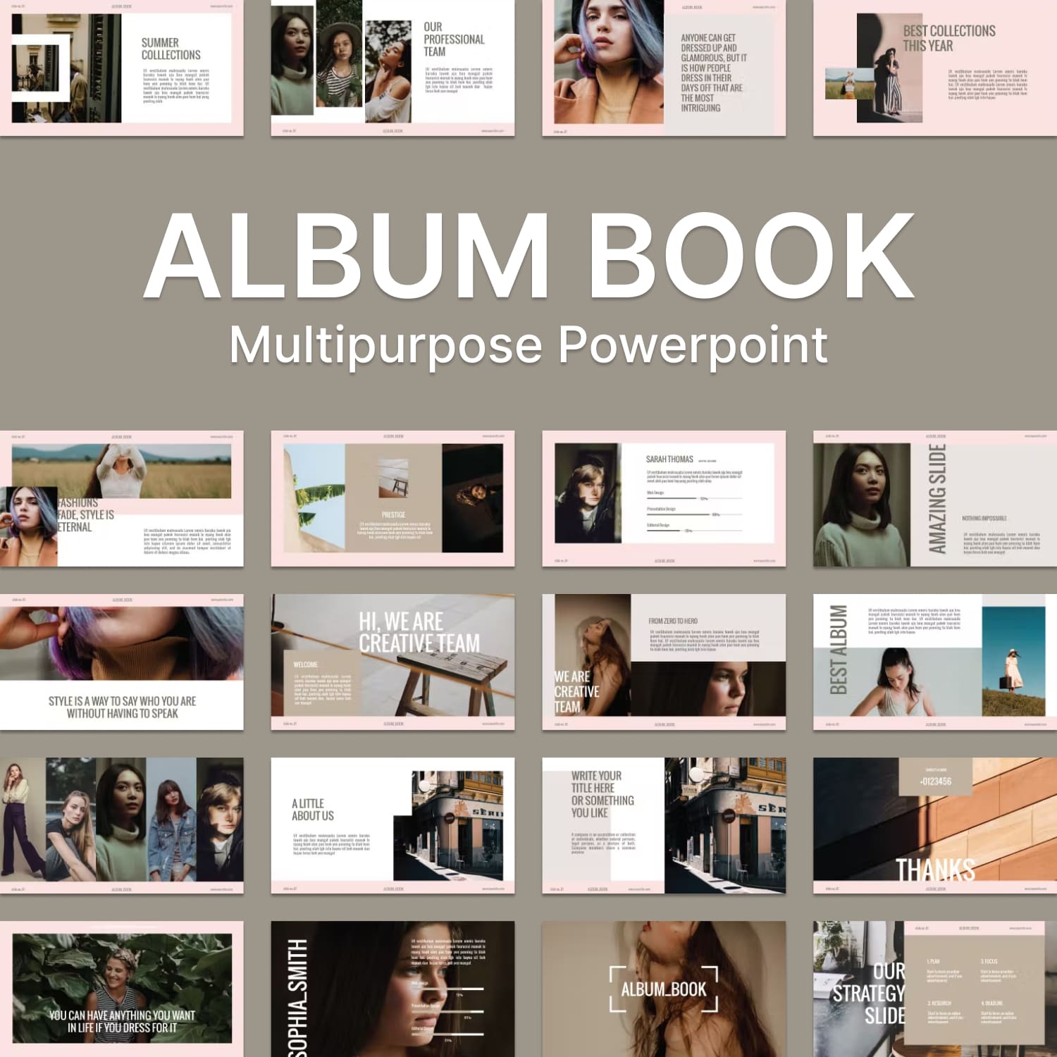 Album book multipurpose powerpoint - main image preview.