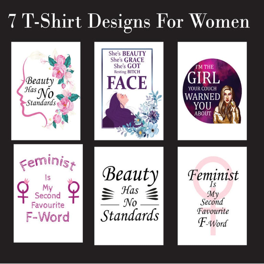 7 T-Shirt Designs For Women cover image.