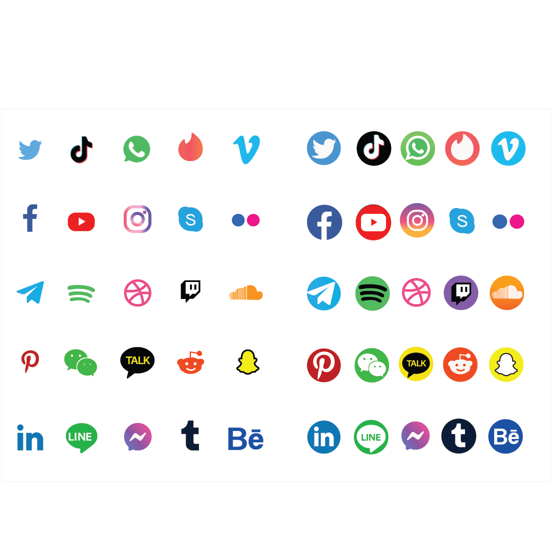 Set of 25 Social Media Icons for your design.