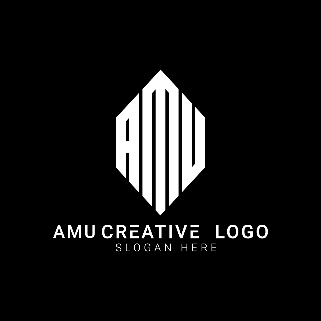9 Creative Monogram Letter Logo Bundle AMU design.