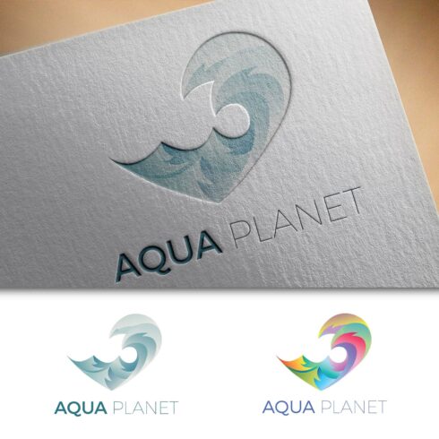 Aqua logo template with waves.