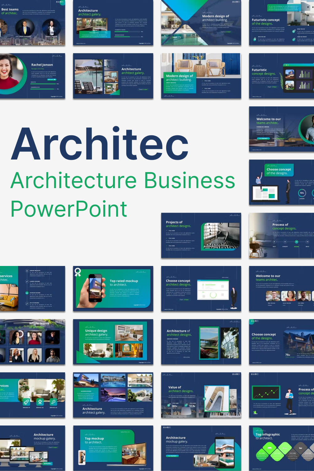 Architec architecture business powerpoint - pinterest image preview.