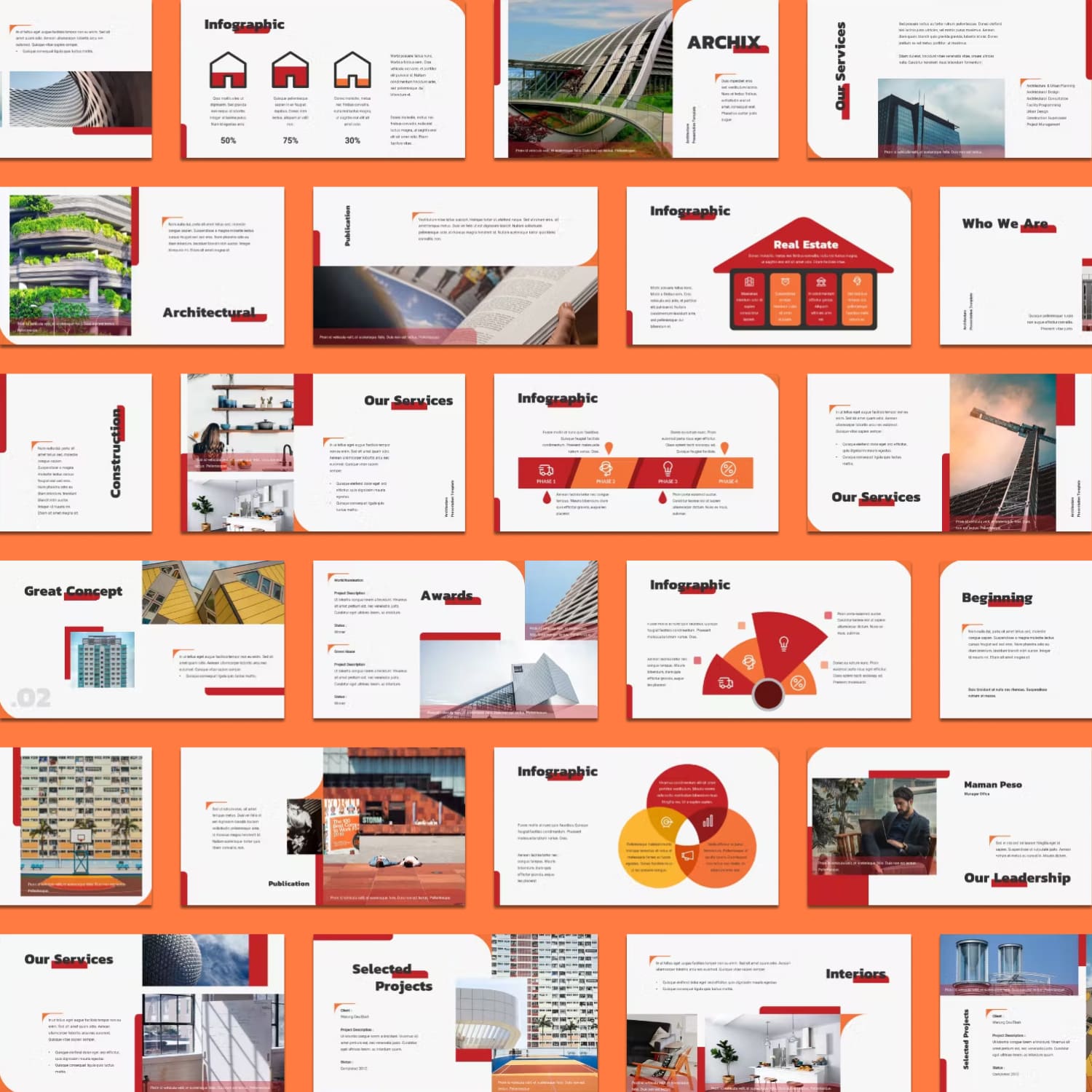 Architecture powerpoint template created by inipagi.