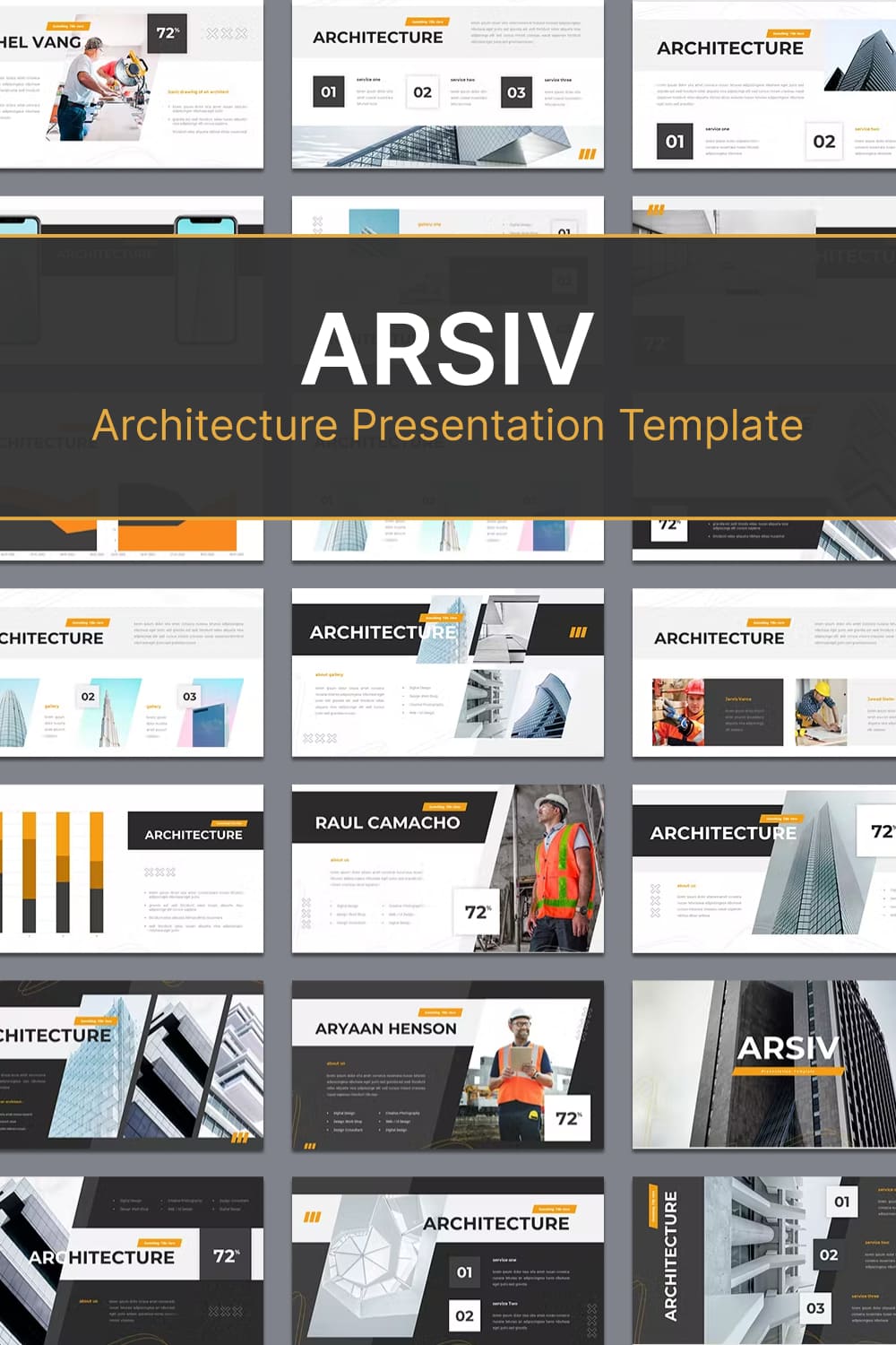 Architecture presentation template - pinterest image preview.