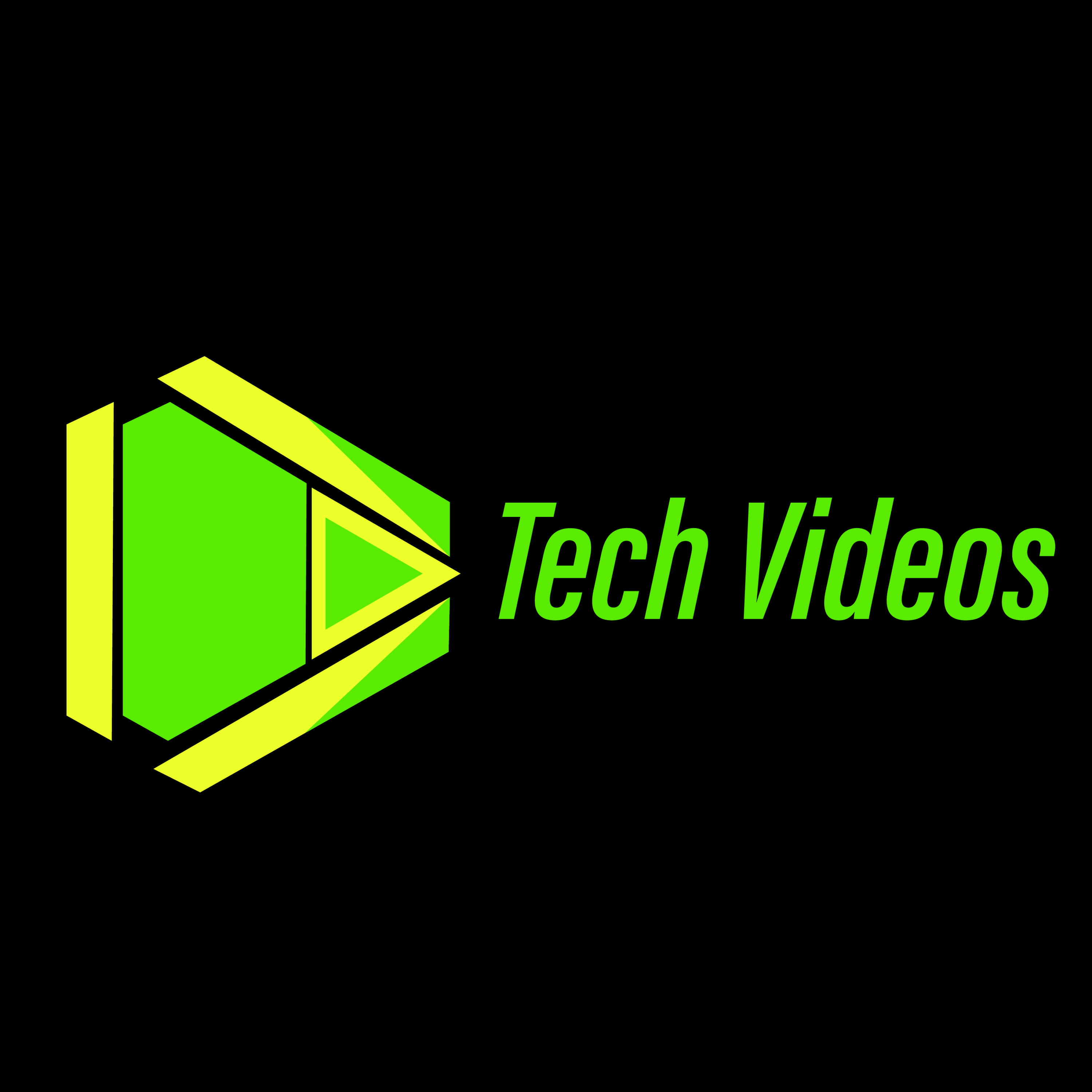 Video Icon Logo, green logo on dark background.