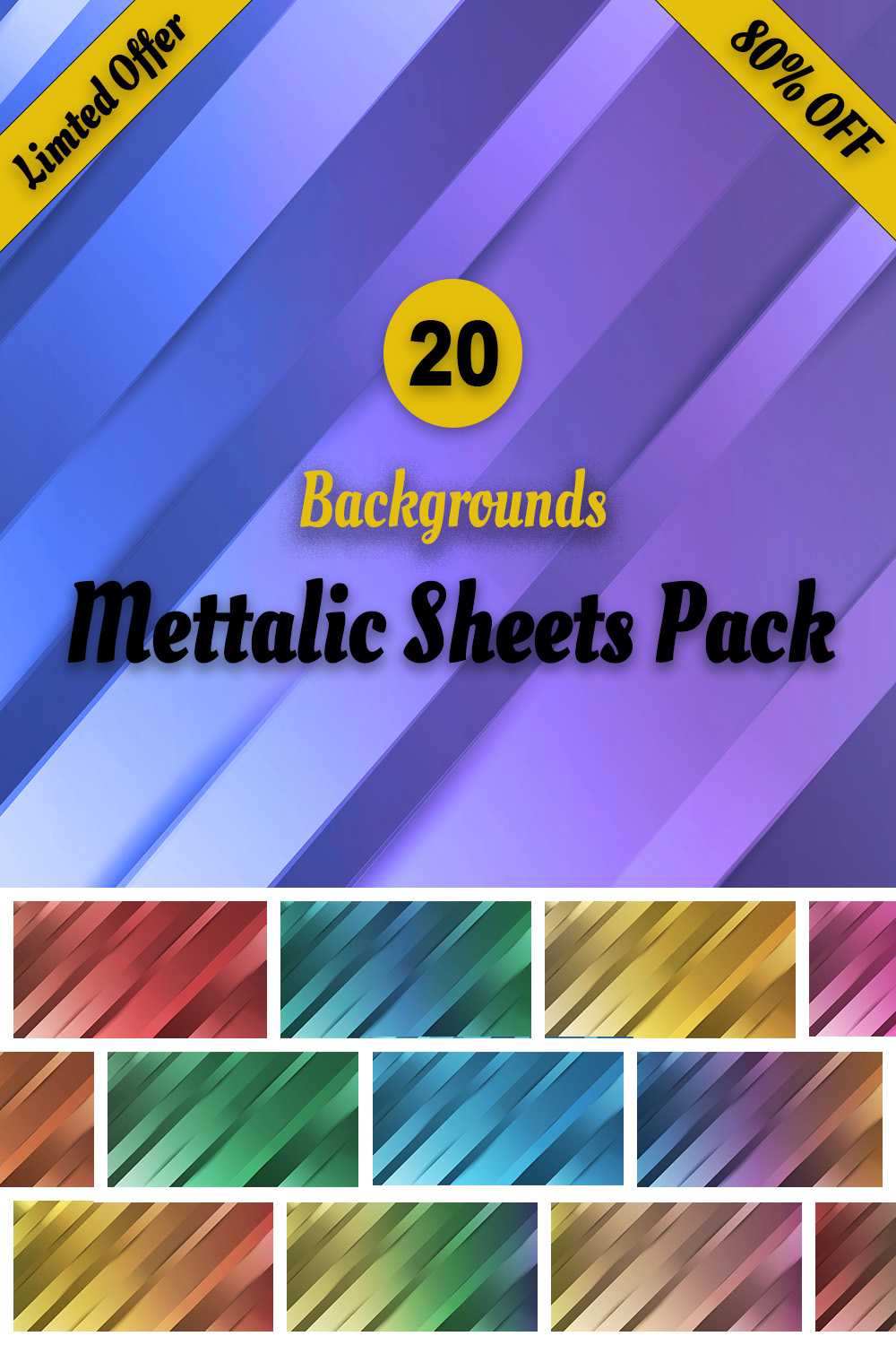 Metallic Sheets Background Pack pinterest image.