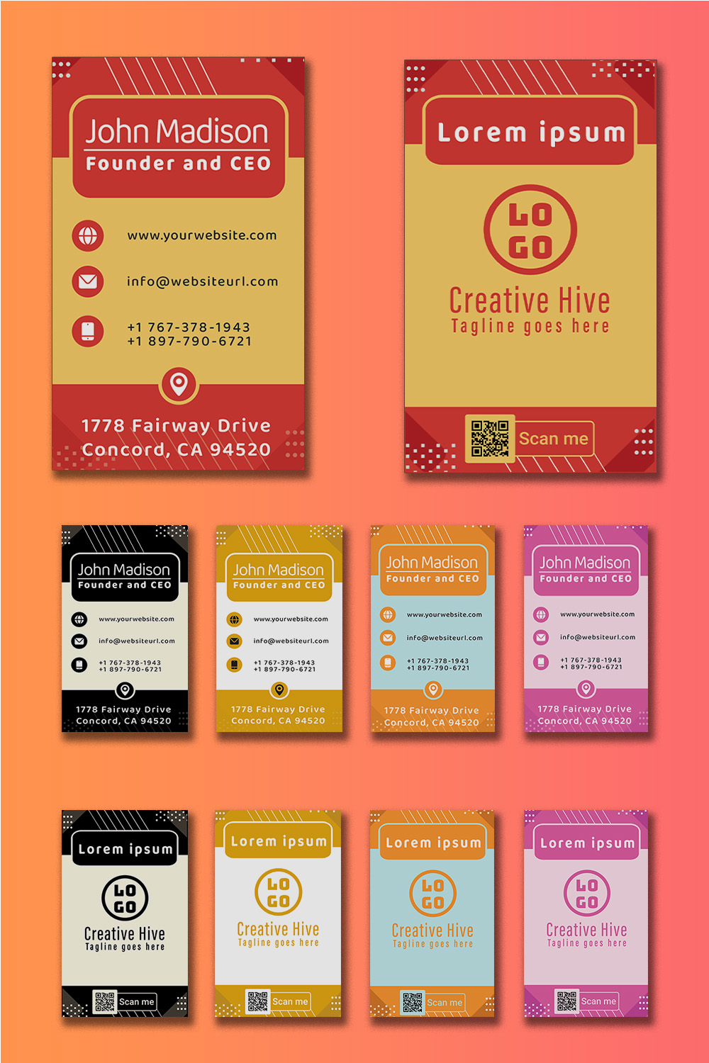 Minimal Business Card Template pinterest image.