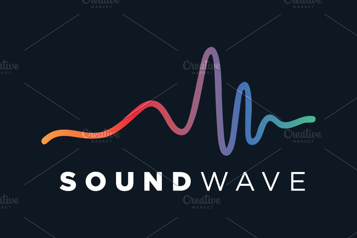 Black background with bright audiowave logo.