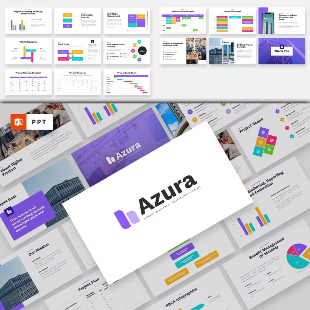 Azura Project Management Powerpoint Template Masterbundles