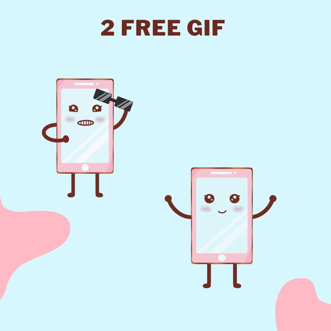 9 Cute Emoticons with Character Handphone and 2 Free GIF - Only $5, free gifs.
